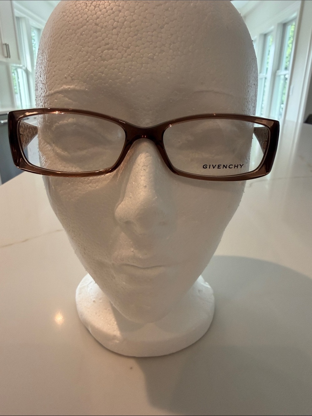 Givenchy Women’s Brown Rectangular Eyeglass Frames-Made in Italy